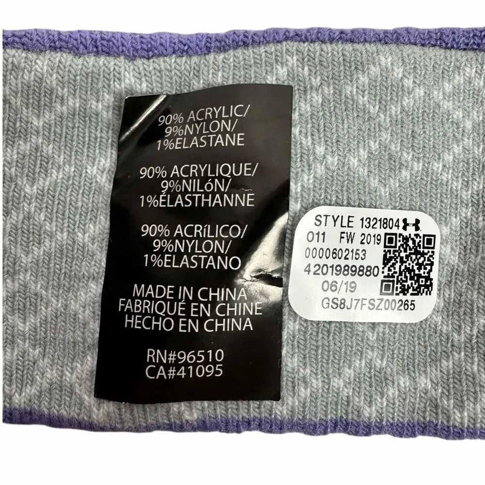 Under Armour Girls Ear Muff Purple Gray